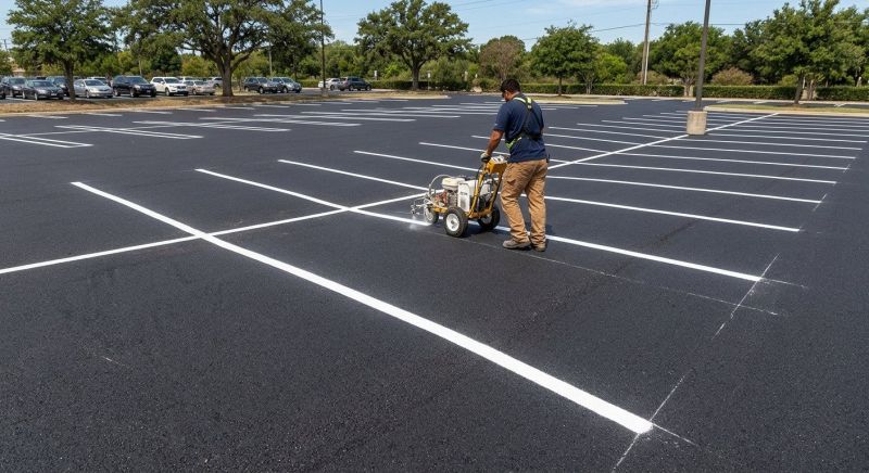 Concrete Parking Lot Striping in Lawrenceville, GA